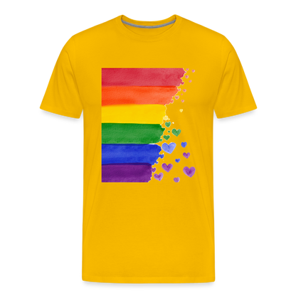 Männer Premium T-Shirt - LGBT Streifen - Sonnengelb