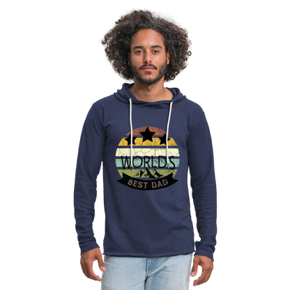 Leichtes Kapuzensweatshirt Unisex - Best Dad - Navy meliert