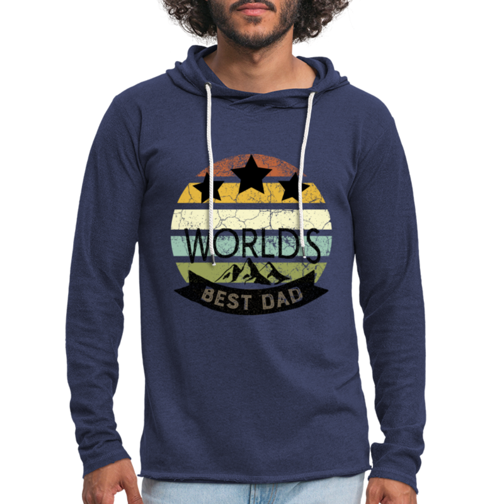 Leichtes Kapuzensweatshirt Unisex - Best Dad - Navy meliert