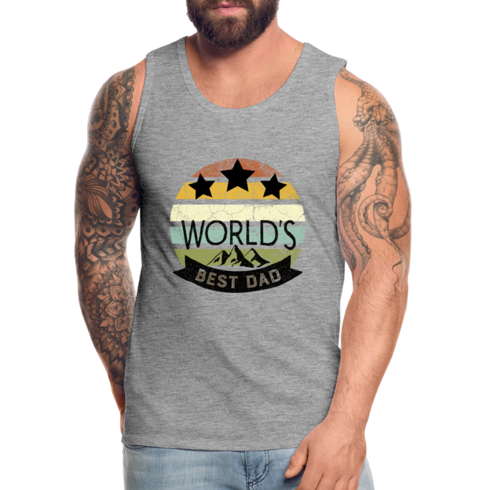 Männer Premium Tank Top - Best Dad - Grau meliert