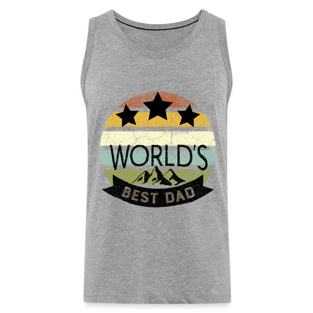 Männer Premium Tank Top - Best Dad - Grau meliert