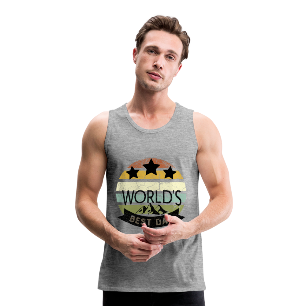 Männer Premium Tank Top - Best Dad - Grau meliert