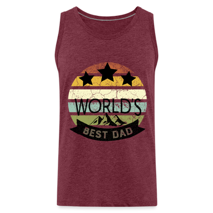 Männer Premium Tank Top - Best Dad - Bordeauxrot meliert