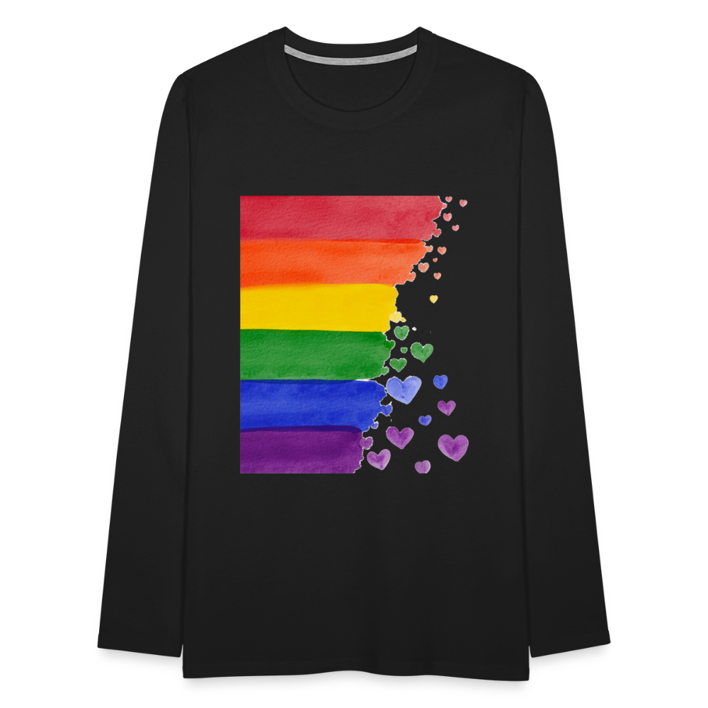 Männer Premium Langarmshirt - LGBT Streifen - Schwarz