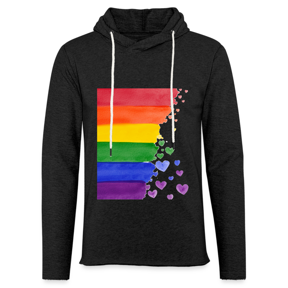 Leichtes Kapuzensweatshirt Unisex - LGBT Streifen - Anthrazit