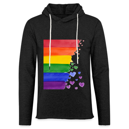 Leichtes Kapuzensweatshirt Unisex - LGBT Streifen - Anthrazit