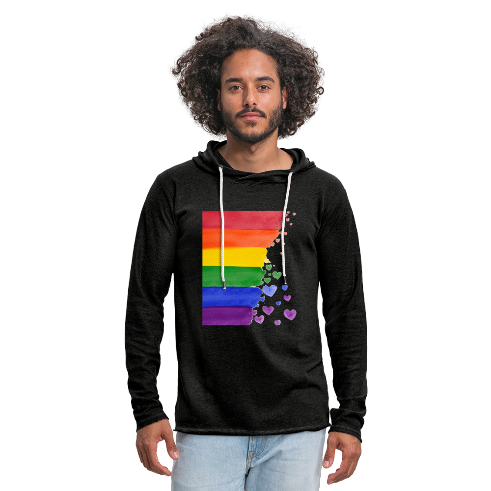 Leichtes Kapuzensweatshirt Unisex - LGBT Streifen - Anthrazit