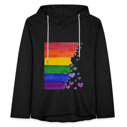 Leichtes Kapuzensweatshirt Unisex - LGBT Streifen - Anthrazit