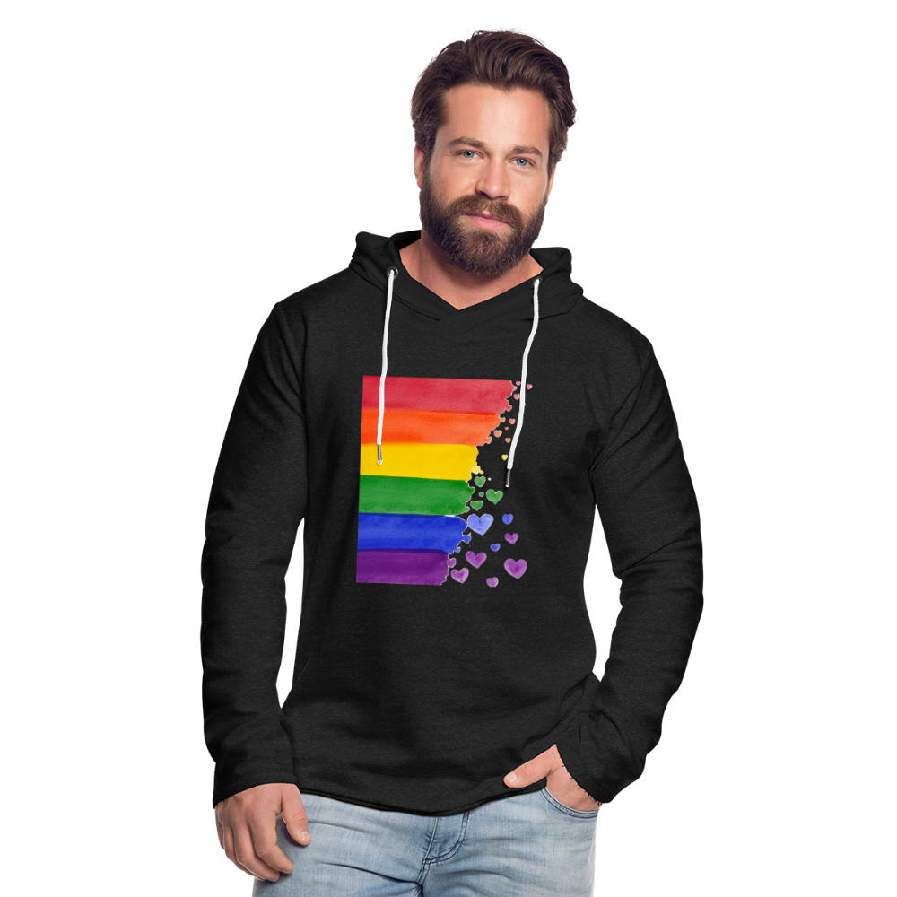 Leichtes Kapuzensweatshirt Unisex - LGBT Streifen - Anthrazit