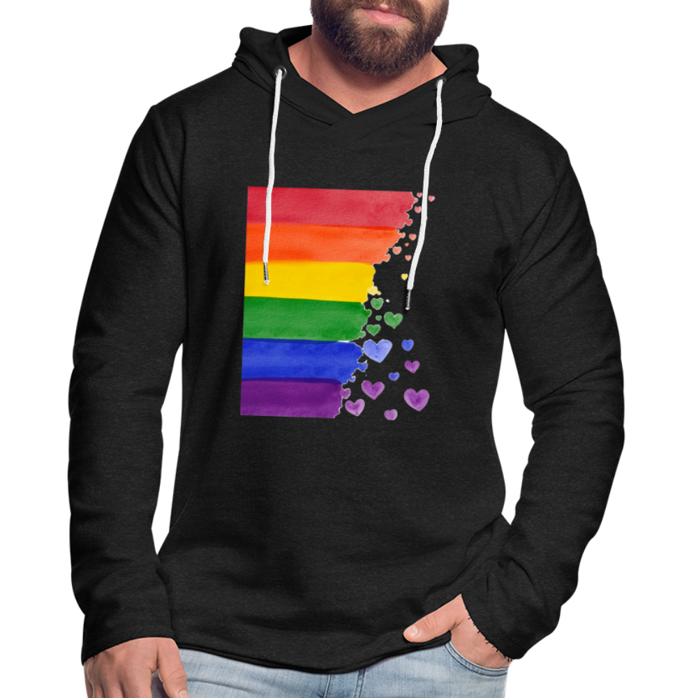 Leichtes Kapuzensweatshirt Unisex - LGBT Streifen - Anthrazit