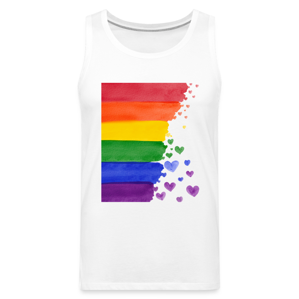 Männer Premium Tank Top - LGBT Streifen - weiß