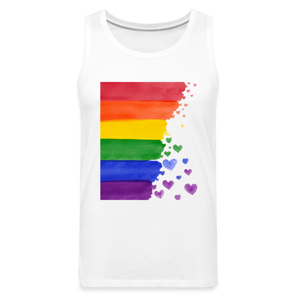 Männer Premium Tank Top - LGBT Streifen - weiß