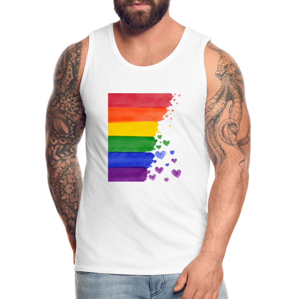 Männer Premium Tank Top - LGBT Streifen - weiß