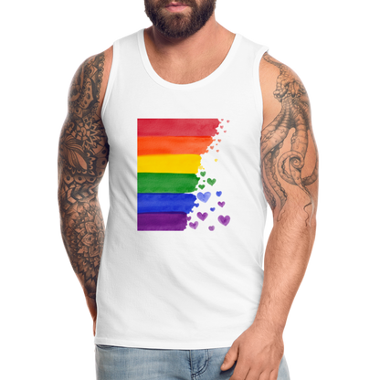 Männer Premium Tank Top - LGBT Streifen - weiß