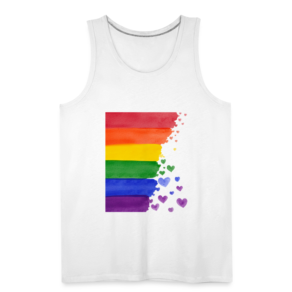 Männer Premium Tank Top - LGBT Streifen - weiß