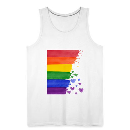 Männer Premium Tank Top - LGBT Streifen - weiß