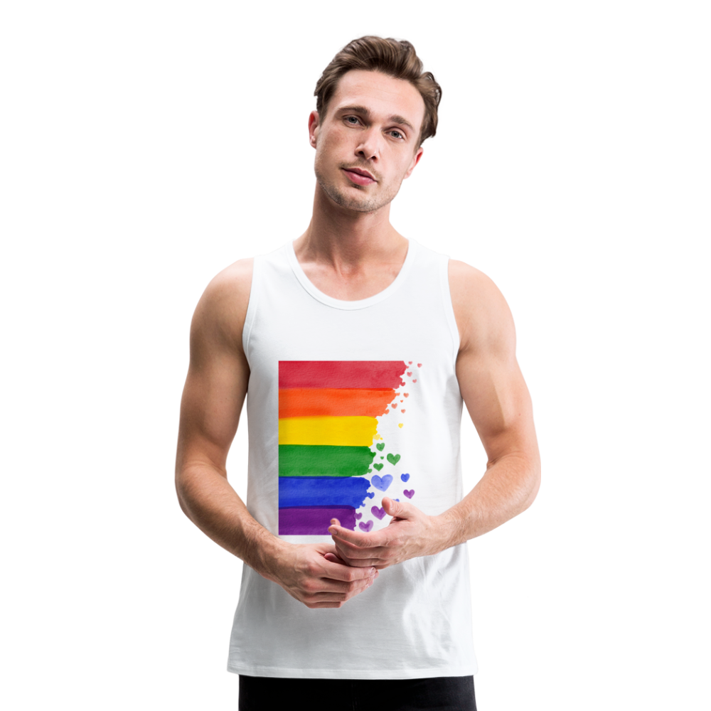 Männer Premium Tank Top - LGBT Streifen - weiß