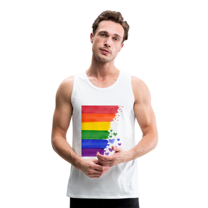 Männer Premium Tank Top - LGBT Streifen - weiß