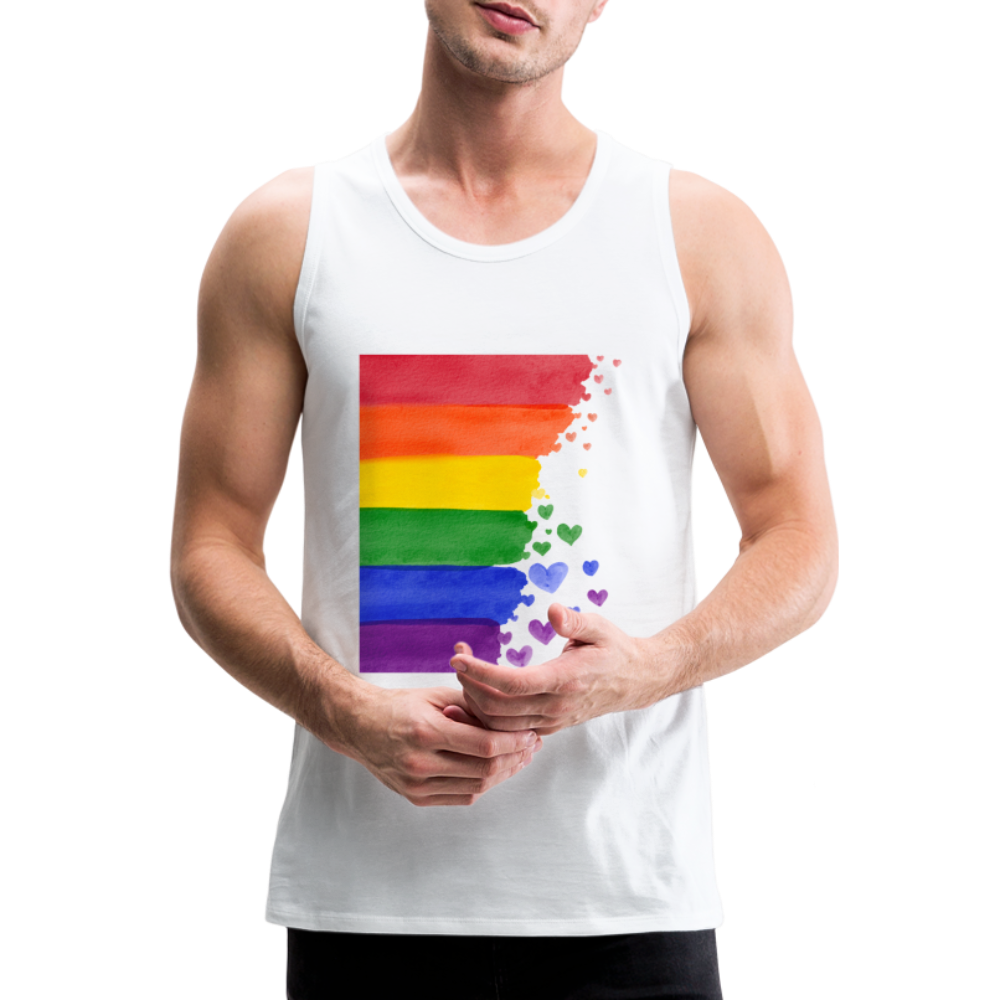 Männer Premium Tank Top - LGBT Streifen - weiß