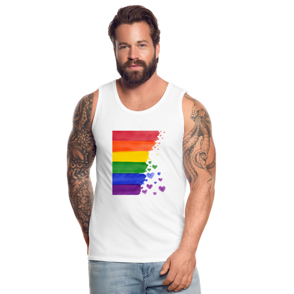 Männer Premium Tank Top - LGBT Streifen - weiß