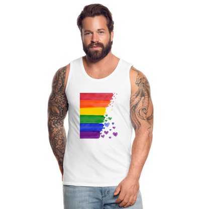 Männer Premium Tank Top - LGBT Streifen - weiß