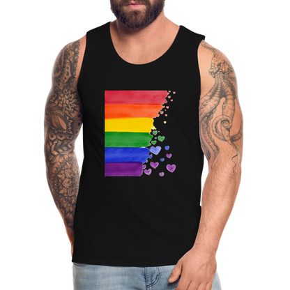 Männer Premium Tank Top - LGBT Streifen - Schwarz