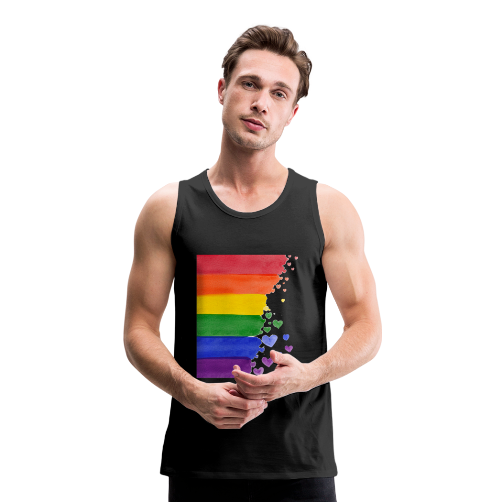 Männer Premium Tank Top - LGBT Streifen - Schwarz