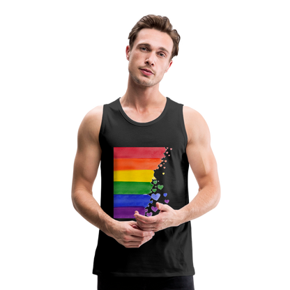 Männer Premium Tank Top - LGBT Streifen - Schwarz