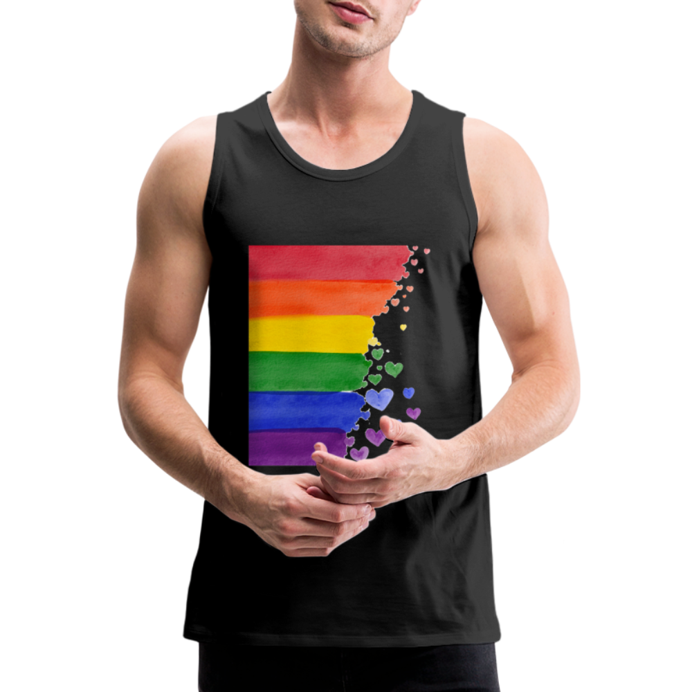 Männer Premium Tank Top - LGBT Streifen - Schwarz