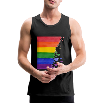 Männer Premium Tank Top - LGBT Streifen - Schwarz