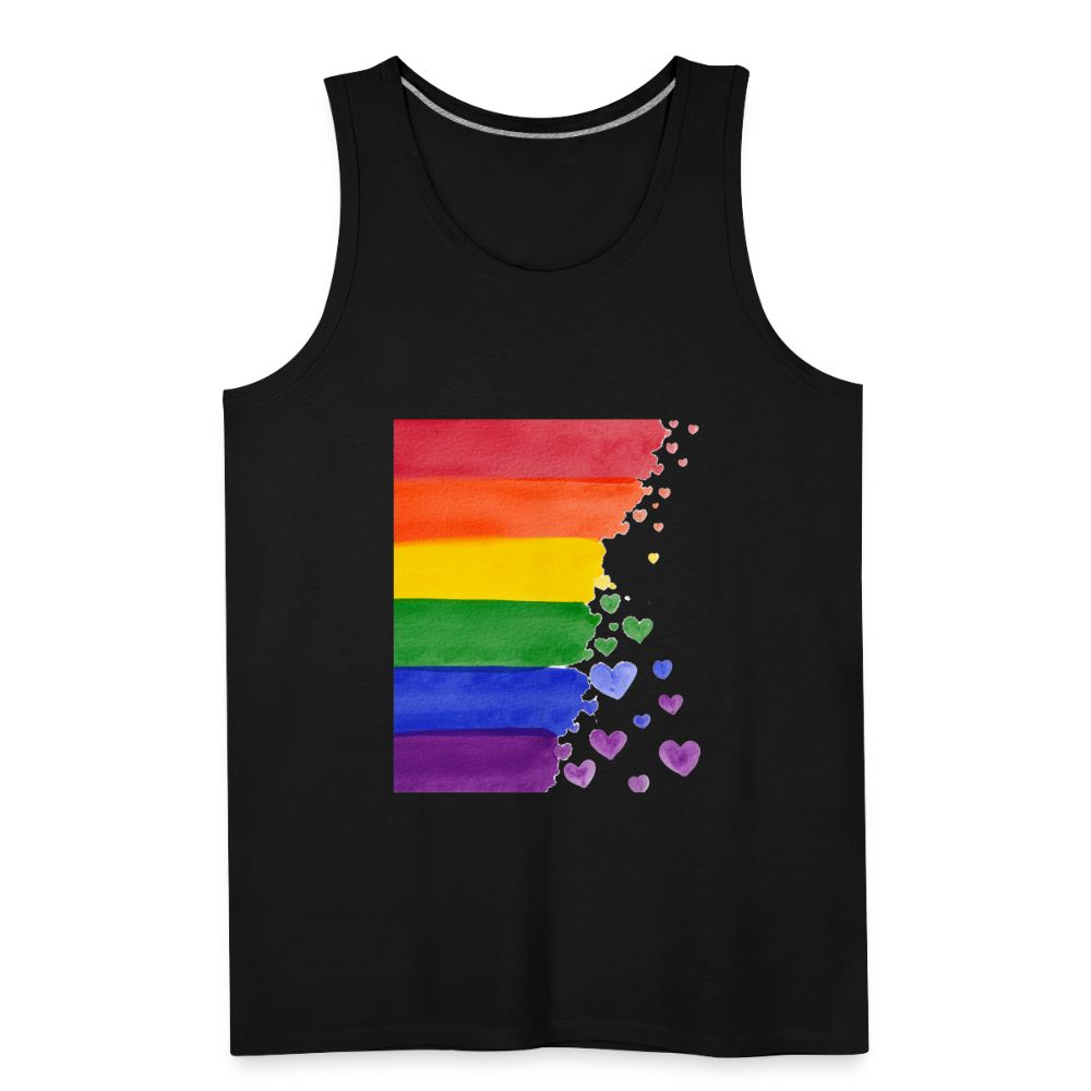 Männer Premium Tank Top - LGBT Streifen - Schwarz