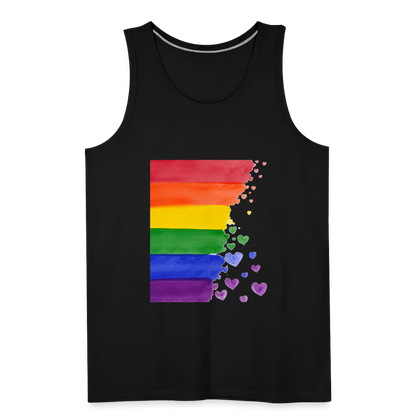 Männer Premium Tank Top - LGBT Streifen - Schwarz