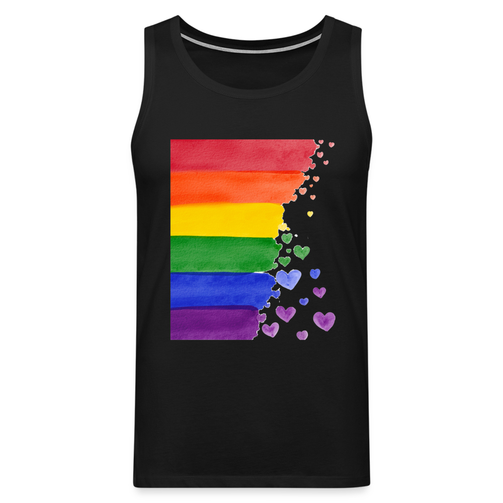 Männer Premium Tank Top - LGBT Streifen - Schwarz