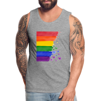 Männer Premium Tank Top - LGBT Streifen - Grau meliert