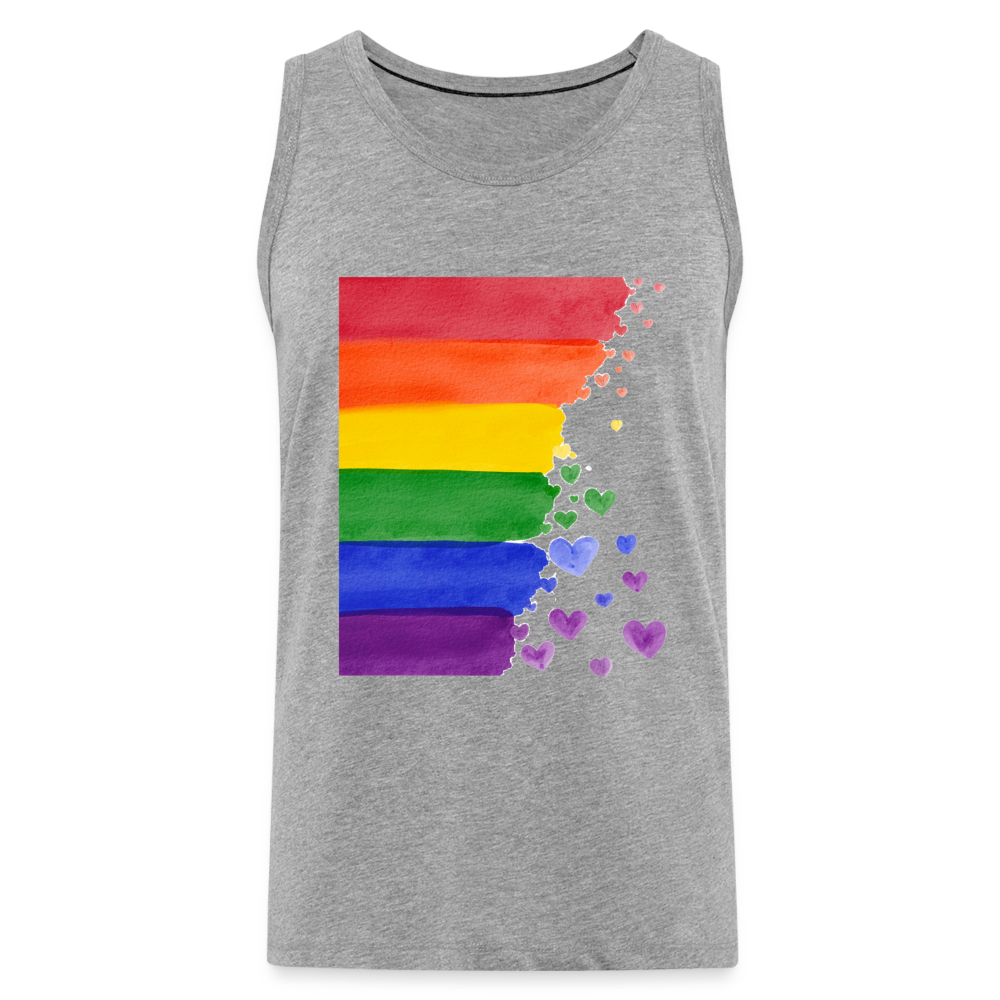 Männer Premium Tank Top - LGBT Streifen - Grau meliert