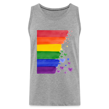 Männer Premium Tank Top - LGBT Streifen - Grau meliert