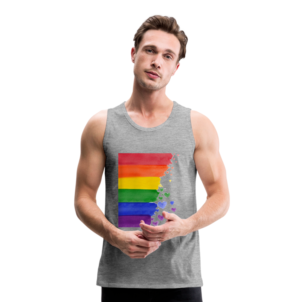 Männer Premium Tank Top - LGBT Streifen - Grau meliert