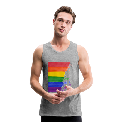 Männer Premium Tank Top - LGBT Streifen - Grau meliert