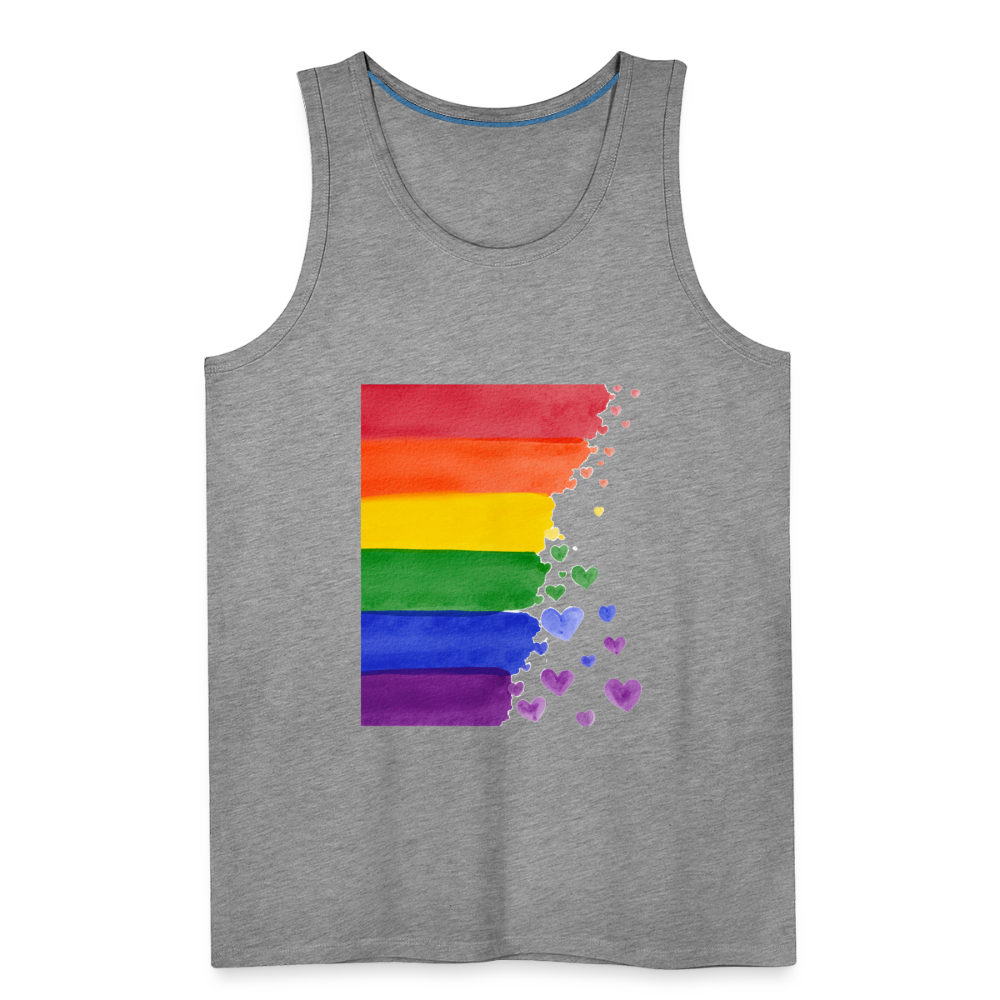 Männer Premium Tank Top - LGBT Streifen - Grau meliert