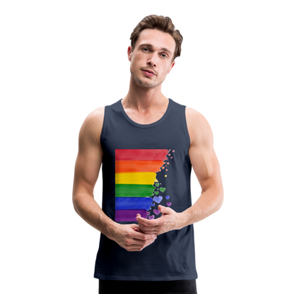 Männer Premium Tank Top - LGBT Streifen - Navy