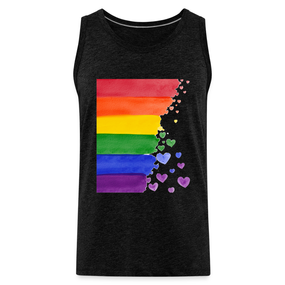 Männer Premium Tank Top - LGBT Streifen - Anthrazit