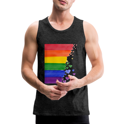 Männer Premium Tank Top - LGBT Streifen - Anthrazit