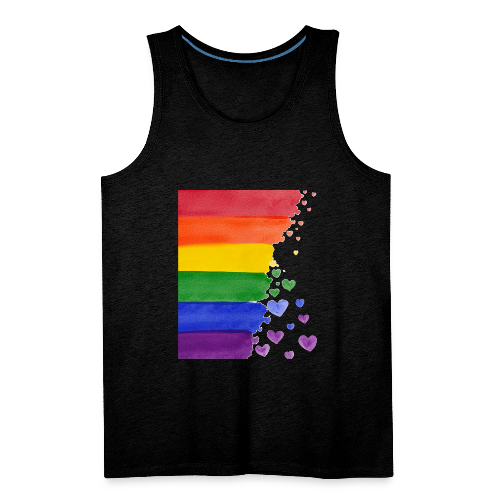 Männer Premium Tank Top - LGBT Streifen - Anthrazit