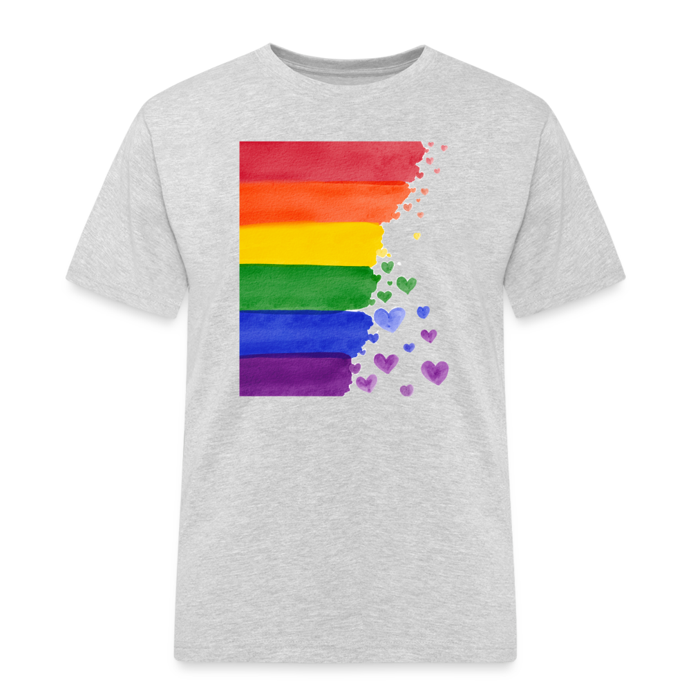 Männer Workwear T-Shirt - LGBT Streifen - Grau meliert