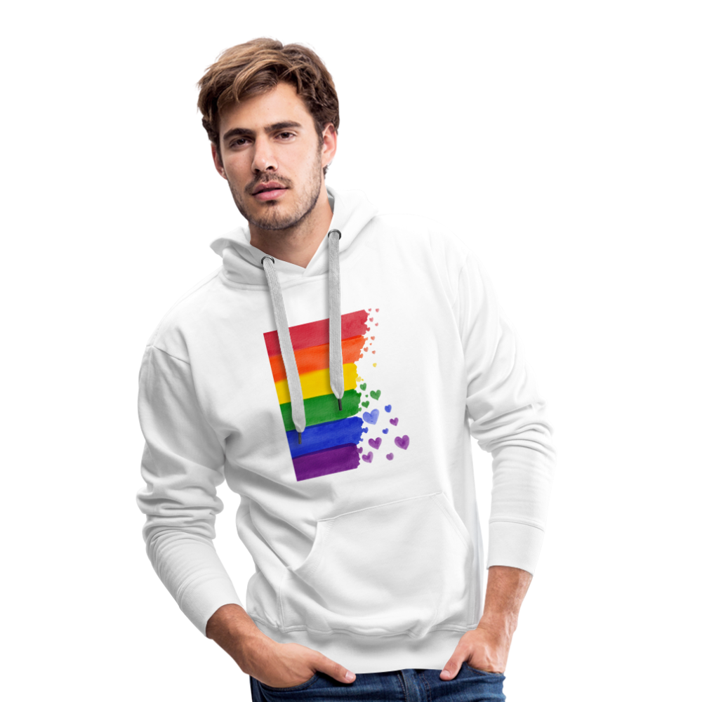 Men’s Premium Hoodie - LGBT Streifen - weiß