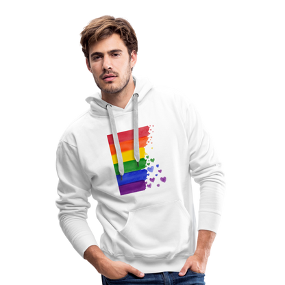 Men’s Premium Hoodie - LGBT Streifen - weiß