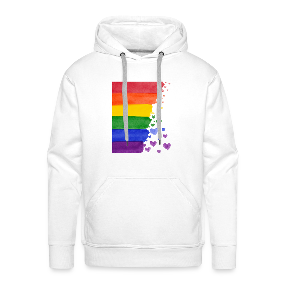 Men’s Premium Hoodie - LGBT Streifen - weiß