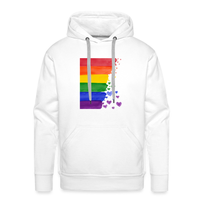 Men’s Premium Hoodie - LGBT Streifen - weiß