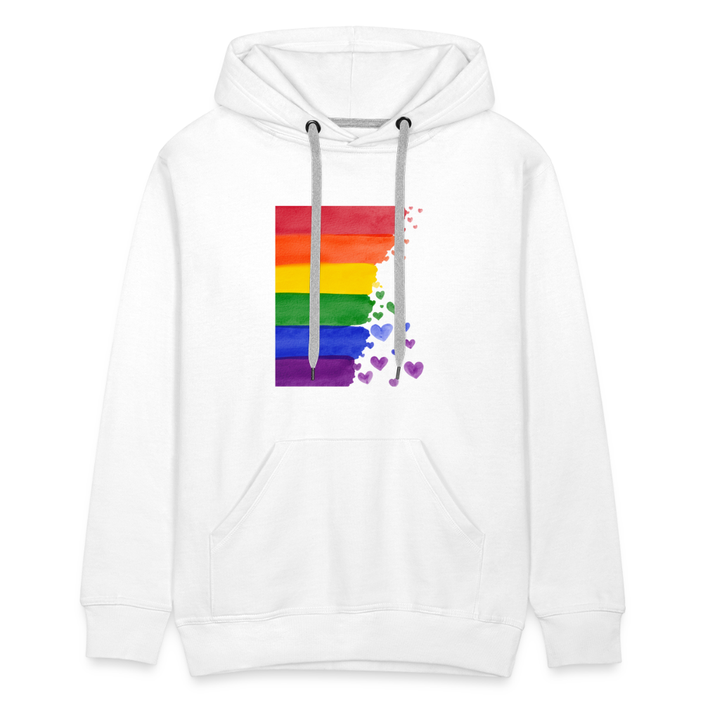 Men’s Premium Hoodie - LGBT Streifen - weiß