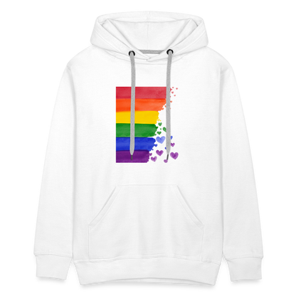 Men’s Premium Hoodie - LGBT Streifen - weiß